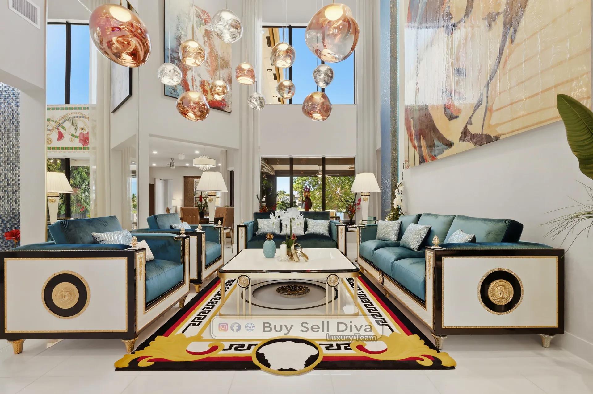 Move to Parkland Florida: two-story formal living room with designer interiors, escape high state taxes